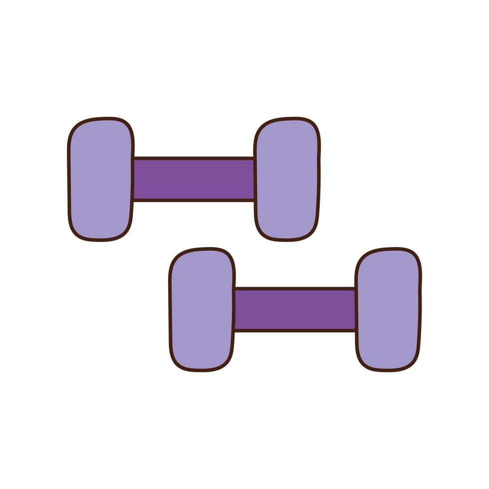 dumbbells gym accessories isolated icon vector