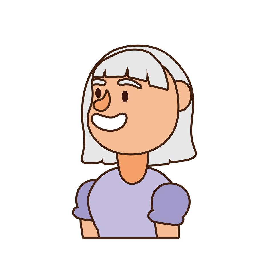 old woman person avatar character vector