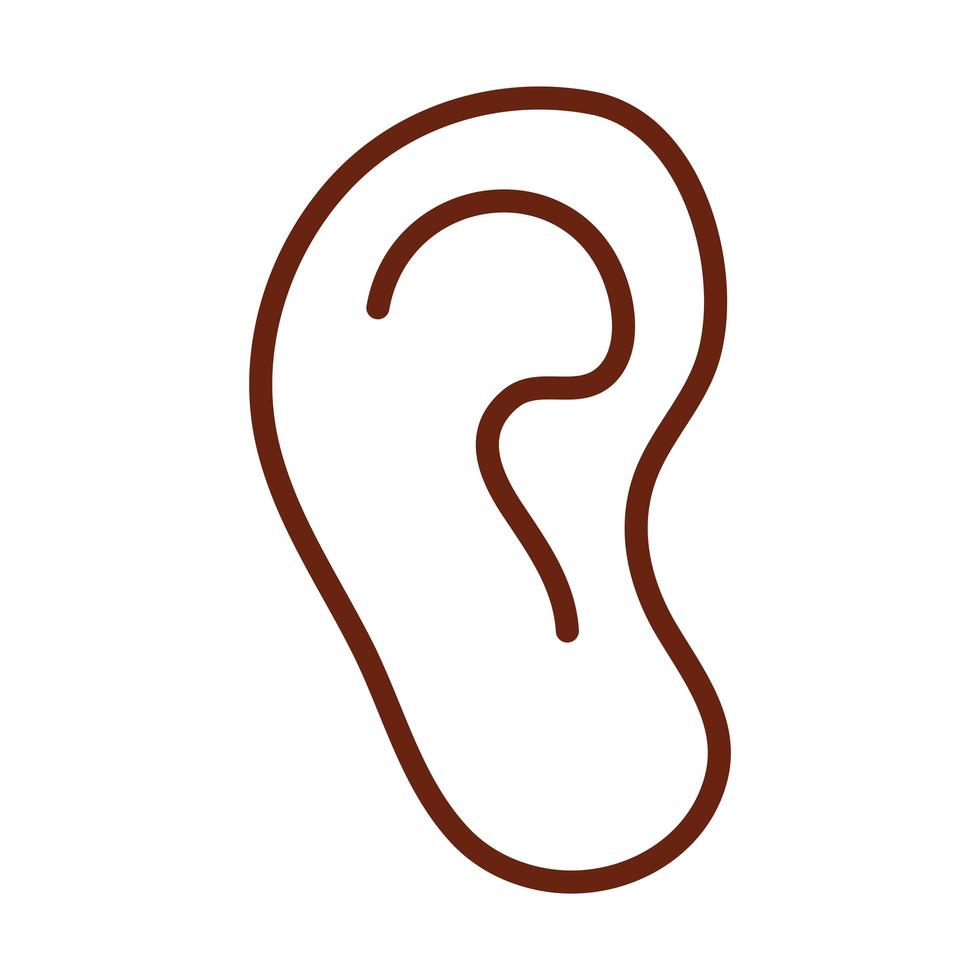 human body ear anatomy organ health line icon style vector