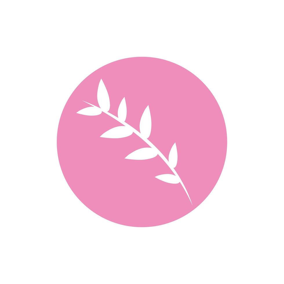 branch with leaves block and line style vector