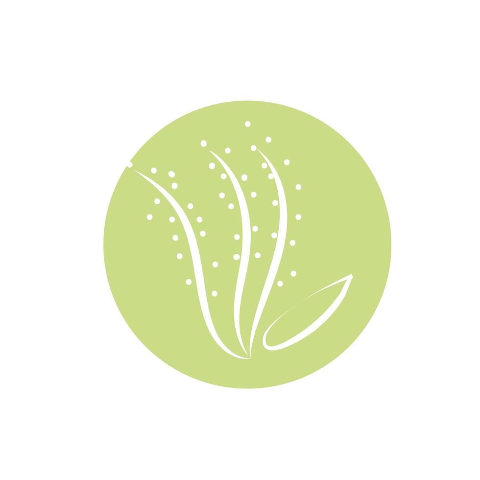 ecology leaves plants block and line style vector