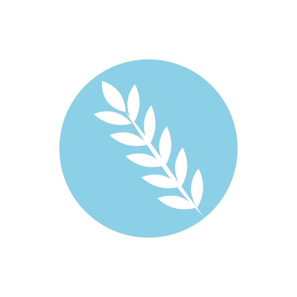 branch with leaves block and line style vector
