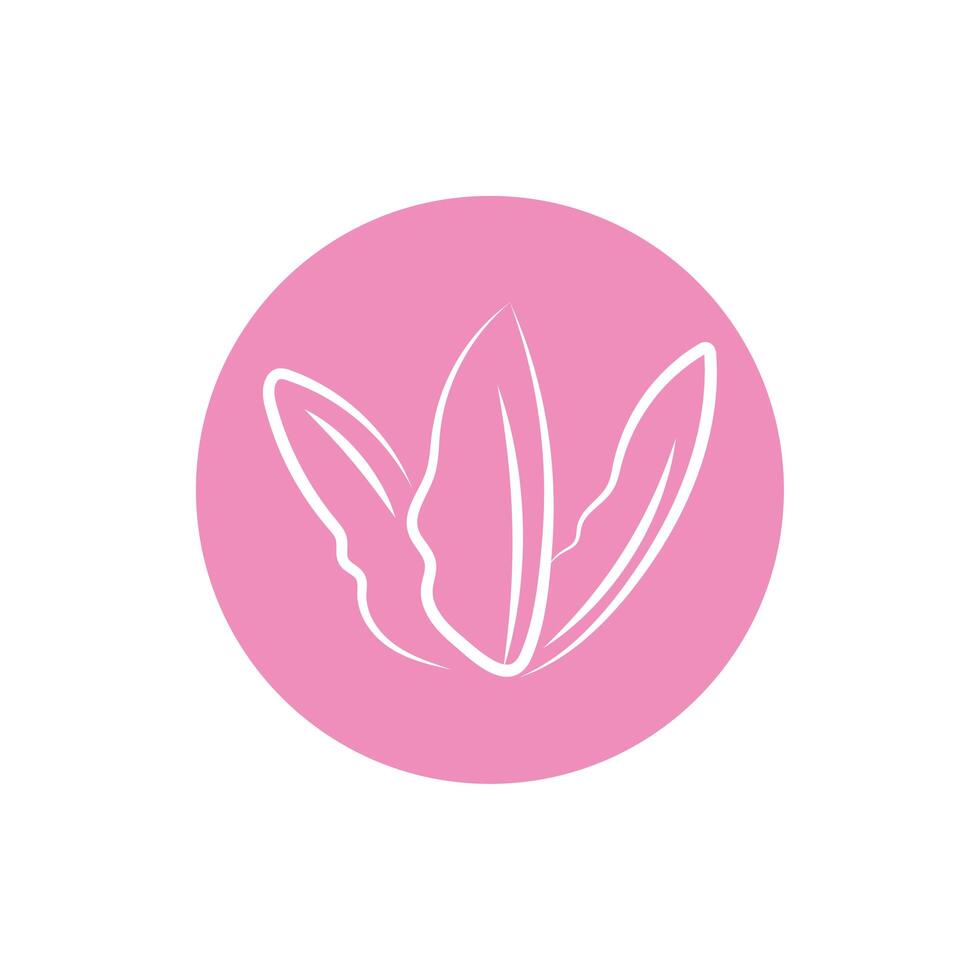 ecology leaves plants block and line style vector