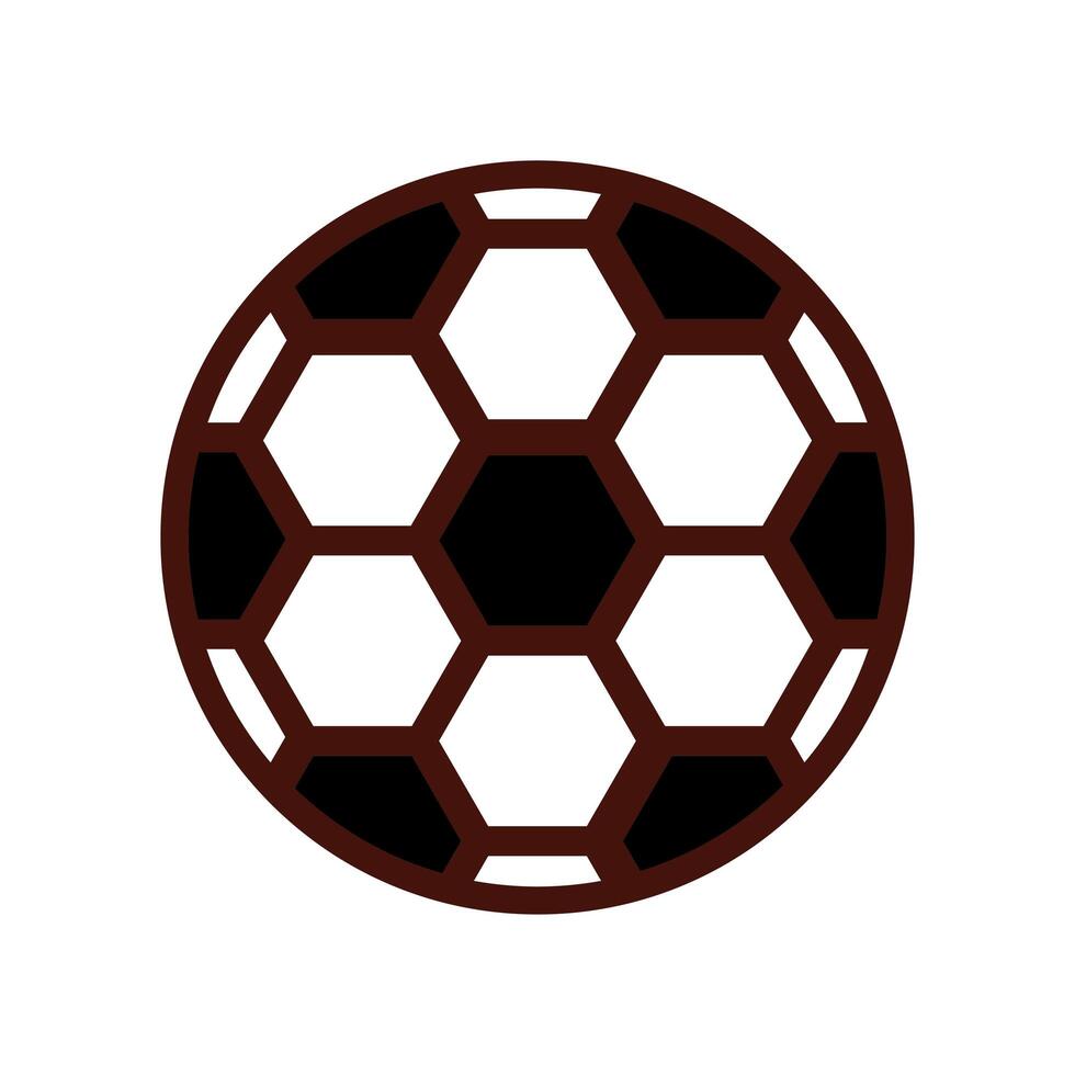 soccer ball line and fill icon vector