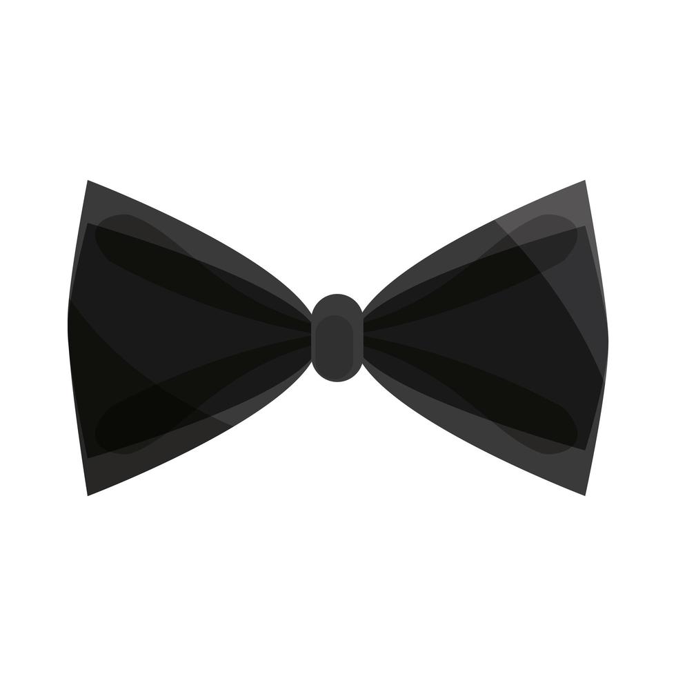 black bow tie accessory fashion flat icon design vector