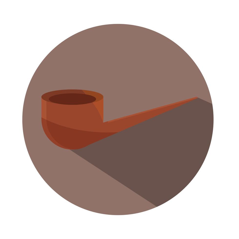 pipe tobacco hipster habit block and flat icon vector