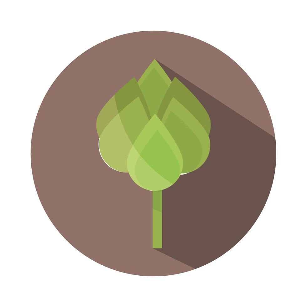 ecology leaves foliage nature button block and flat icon vector