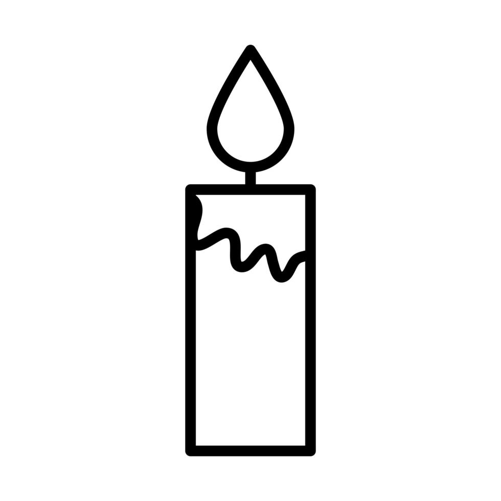 burning candle decoration linear icon design vector