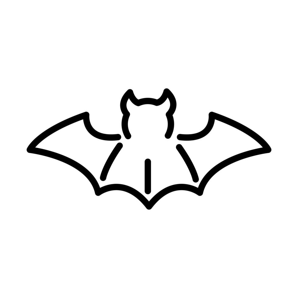 happy halloween little bat trick or treat party celebration linear icon design vector