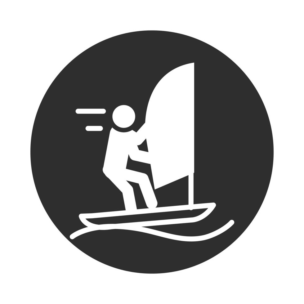 competencia de vela de deporte extremo bloque de estilo de vida activo e icono plano vector