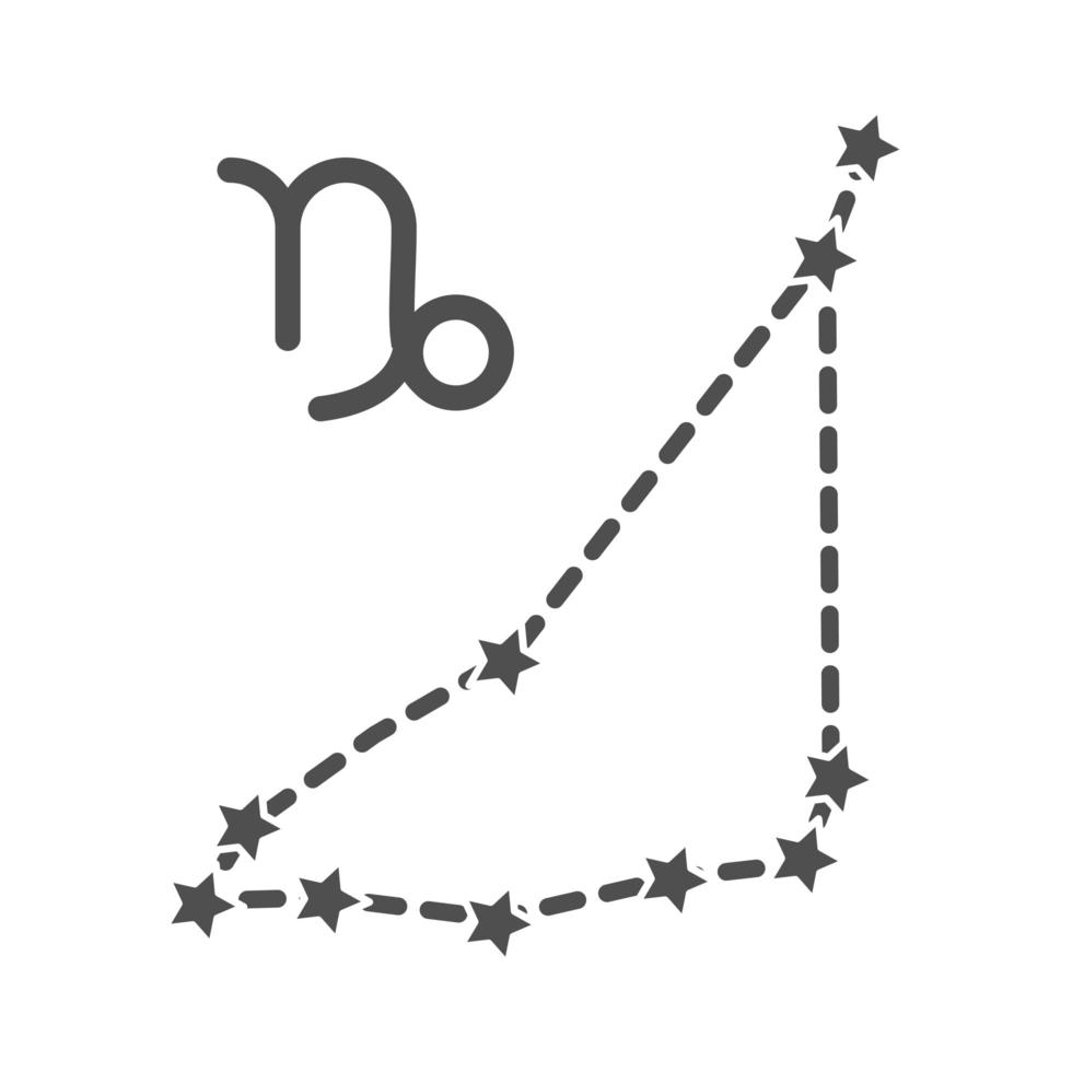 zodíaco capricornio constelación astrológica icono de estilo de línea vector