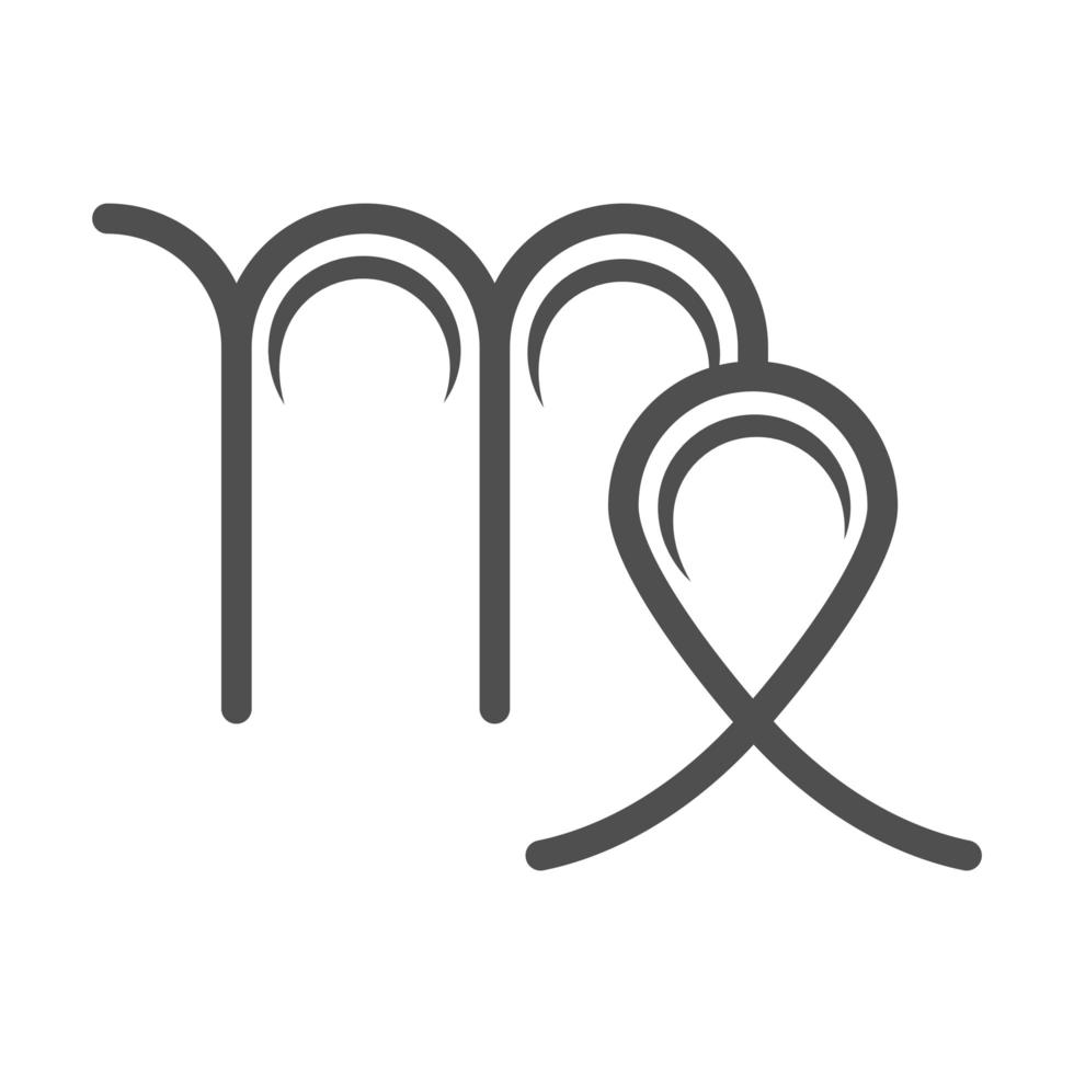 zodiac sign virgo astrology calendar mystic line style icon vector