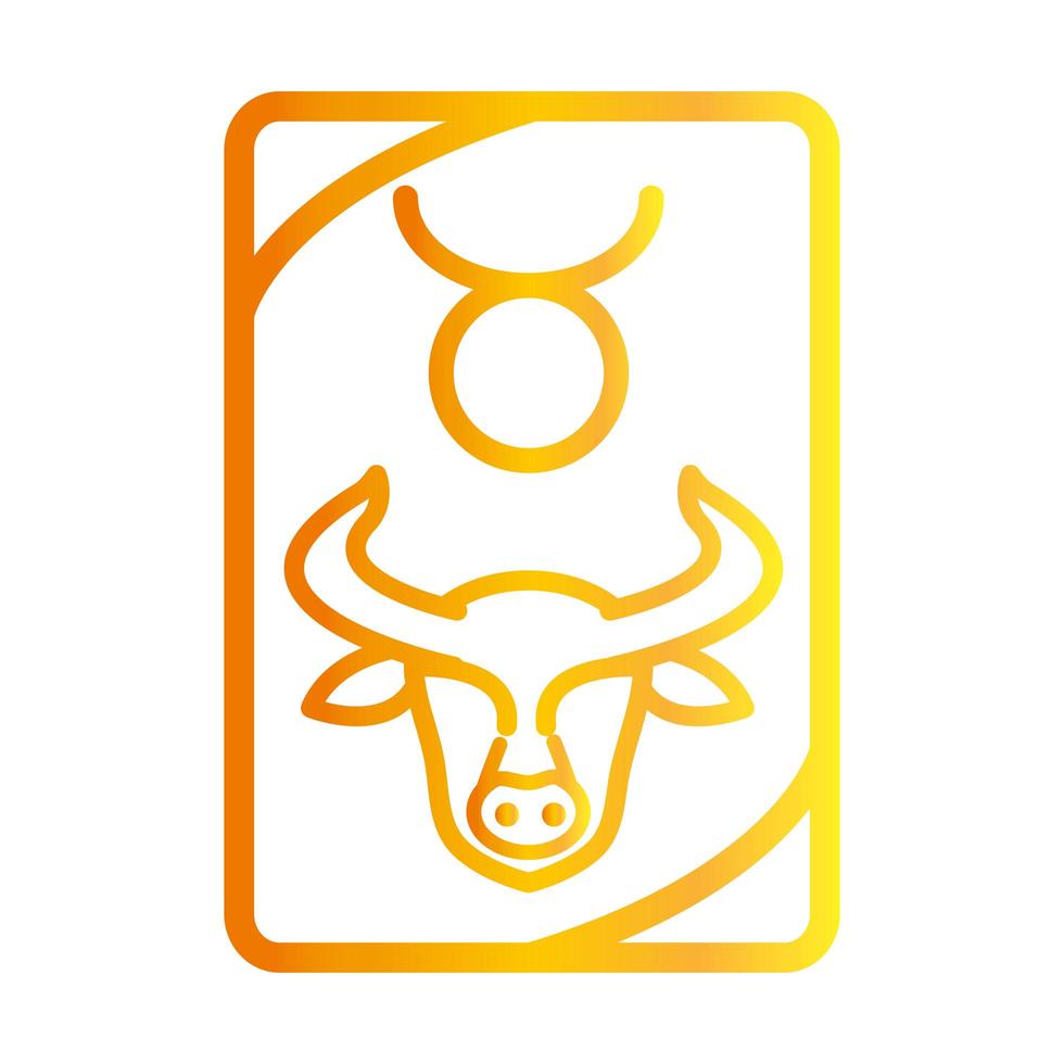 zodiac taurus esoteric tarot prediction card gradient style icon vector