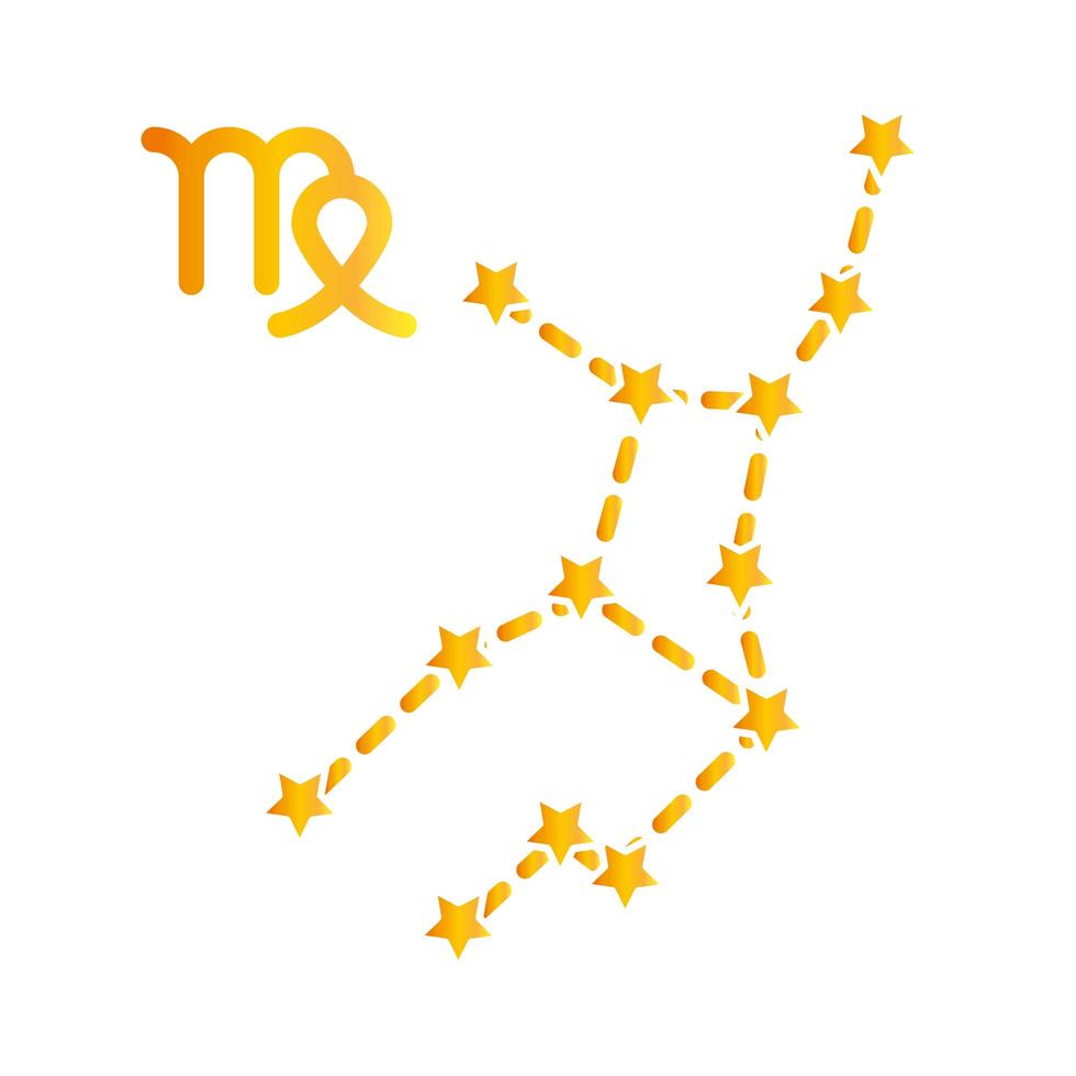 zodiac virgo constellation astrological gradient style icon vector