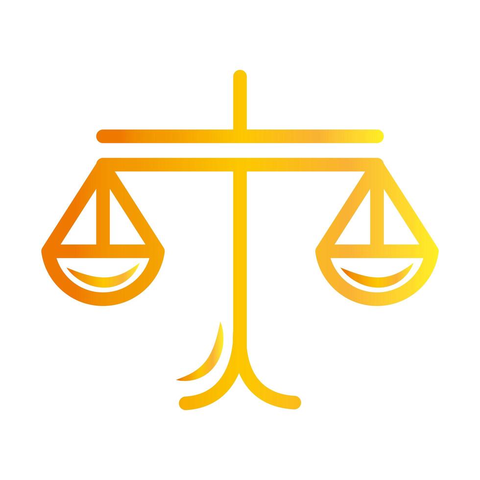 law balance over white background gradient style icon vector