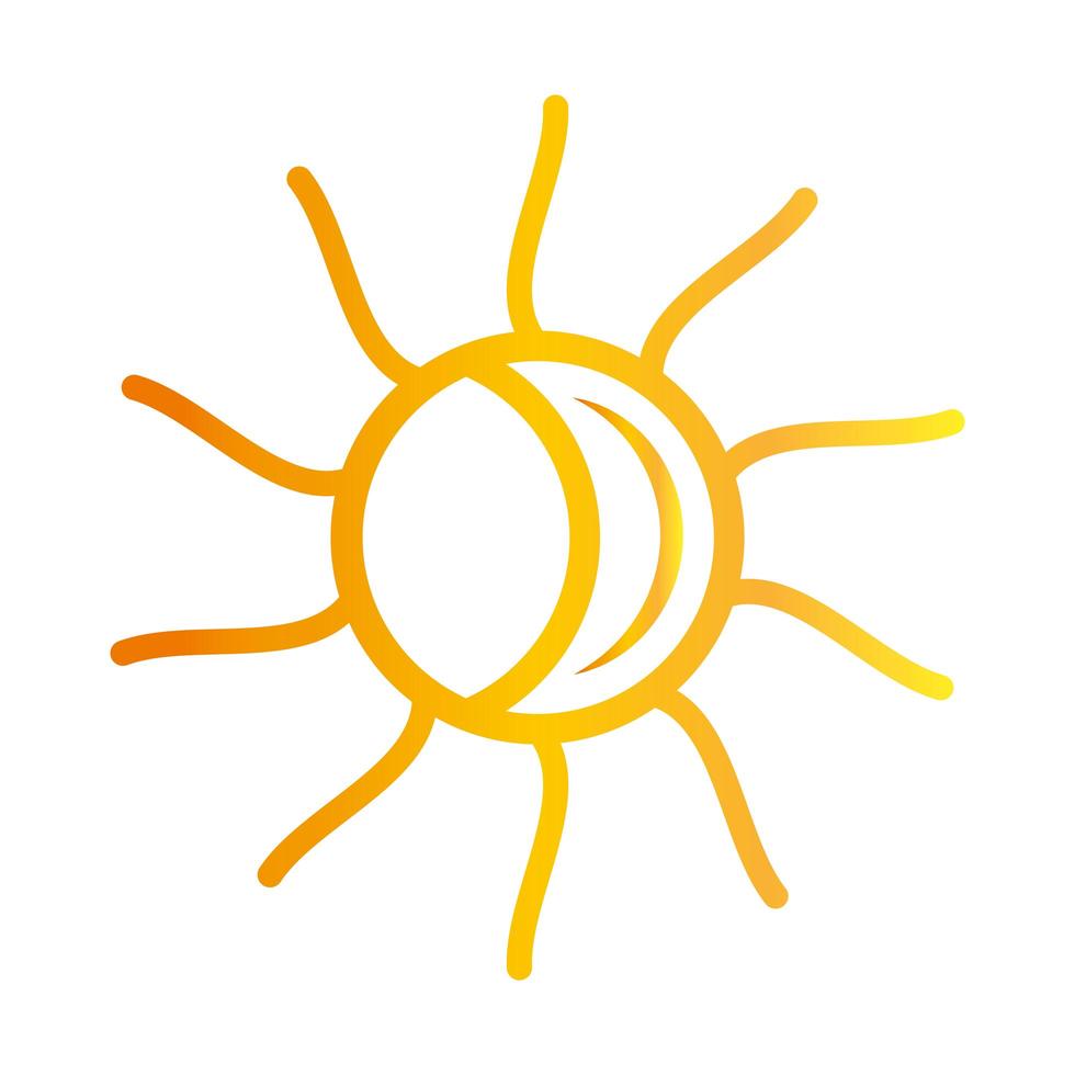 temporada de tiempo de rayo de sol sobre fondo blanco icono de estilo degradado vector