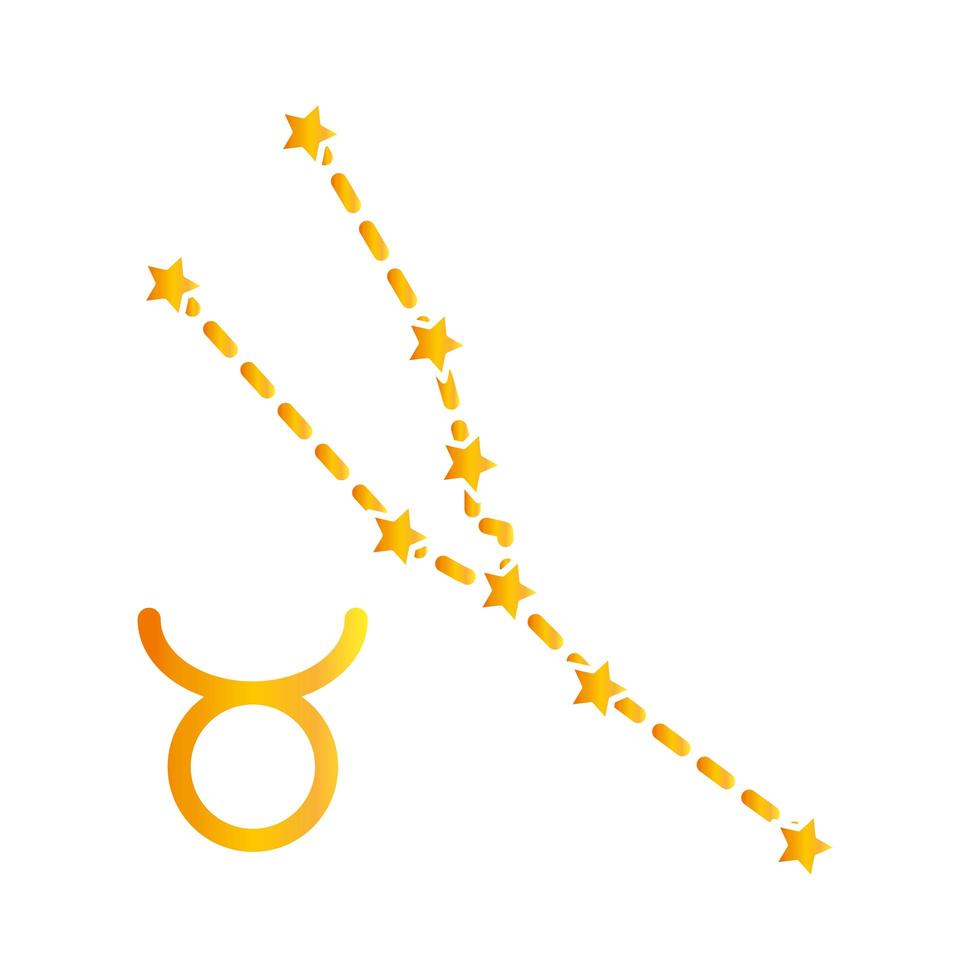 zodiac taurus constellation astrological gradient style icon vector