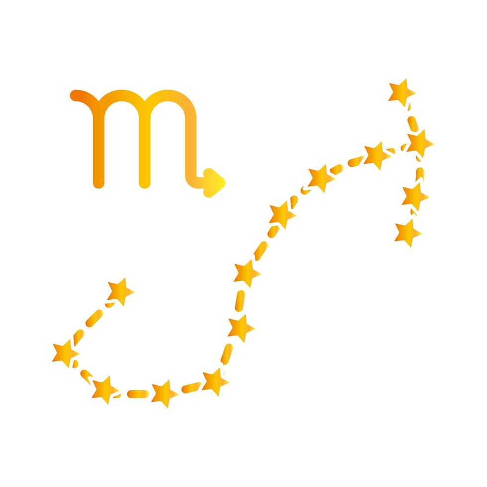 zodiac scorpio constellation astrological gradient style icon vector