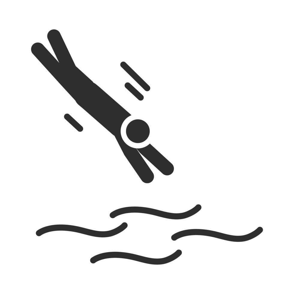 deportes extremos nadar estilo de vida activo silueta diseño de icono vector