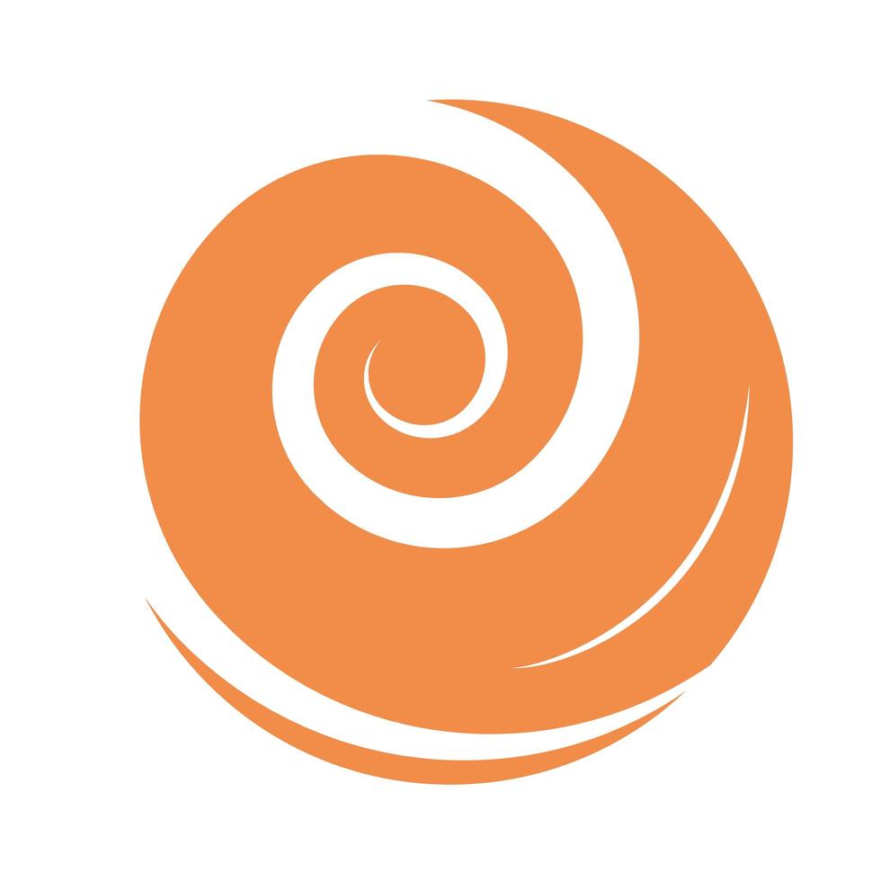 abstract swirl orange color flat icon design vector