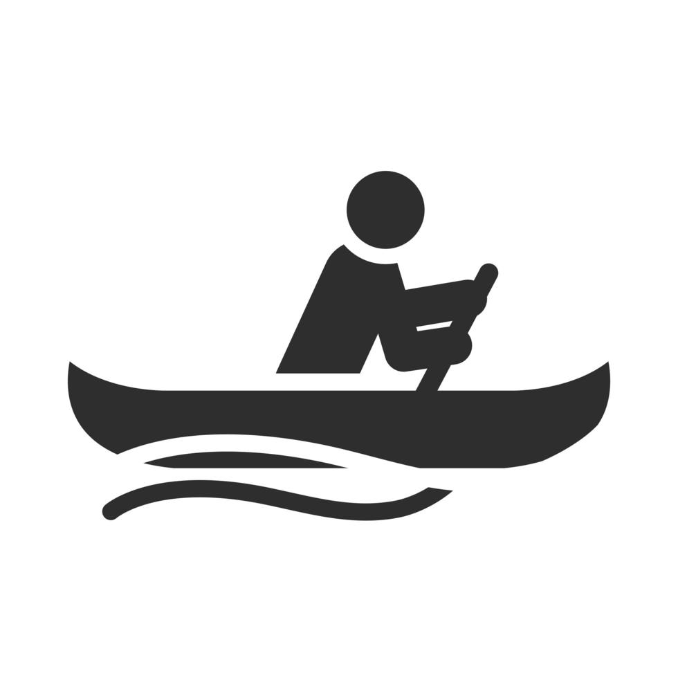 extreme sport kayaking active lifestyle silhouette icon design vector