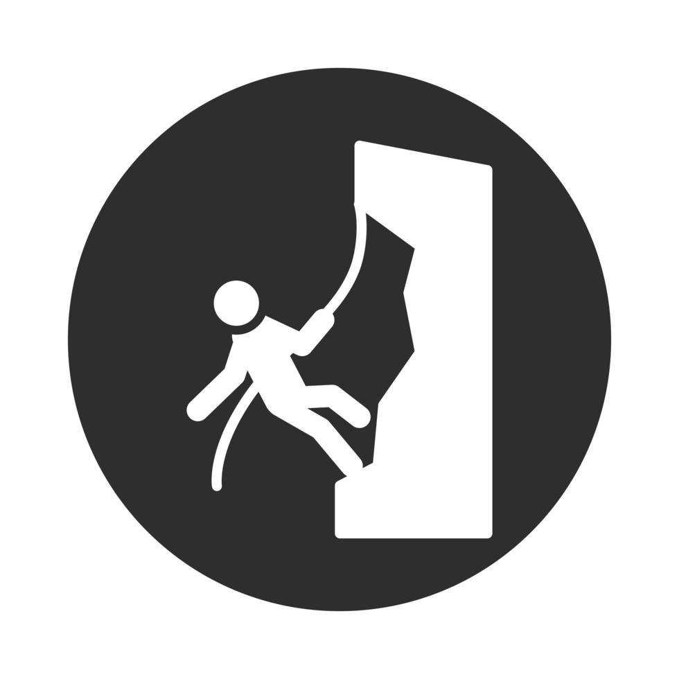 deporte extremo escalada bloque de estilo de vida activo e icono plano vector