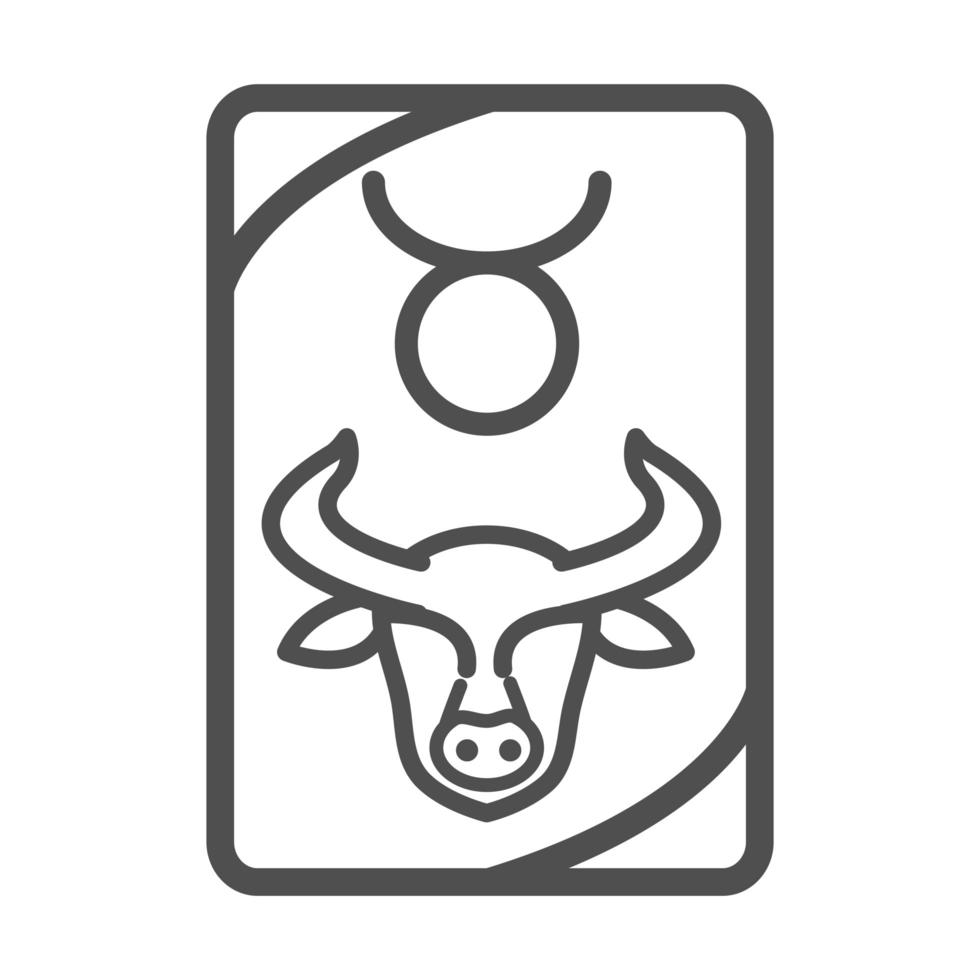 zodiac taurus esoteric tarot prediction card line style icon vector