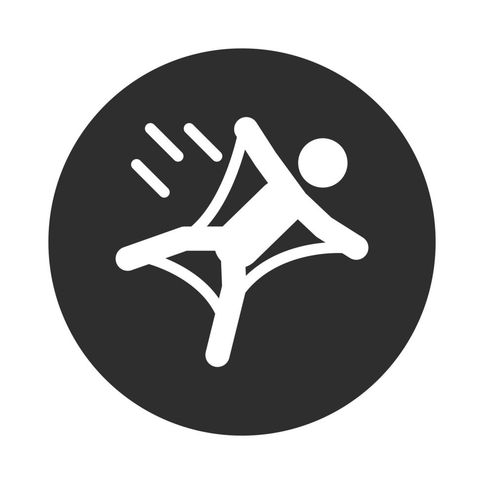 extreme sport wingsuit flying active lifestyle block and flat icon vector