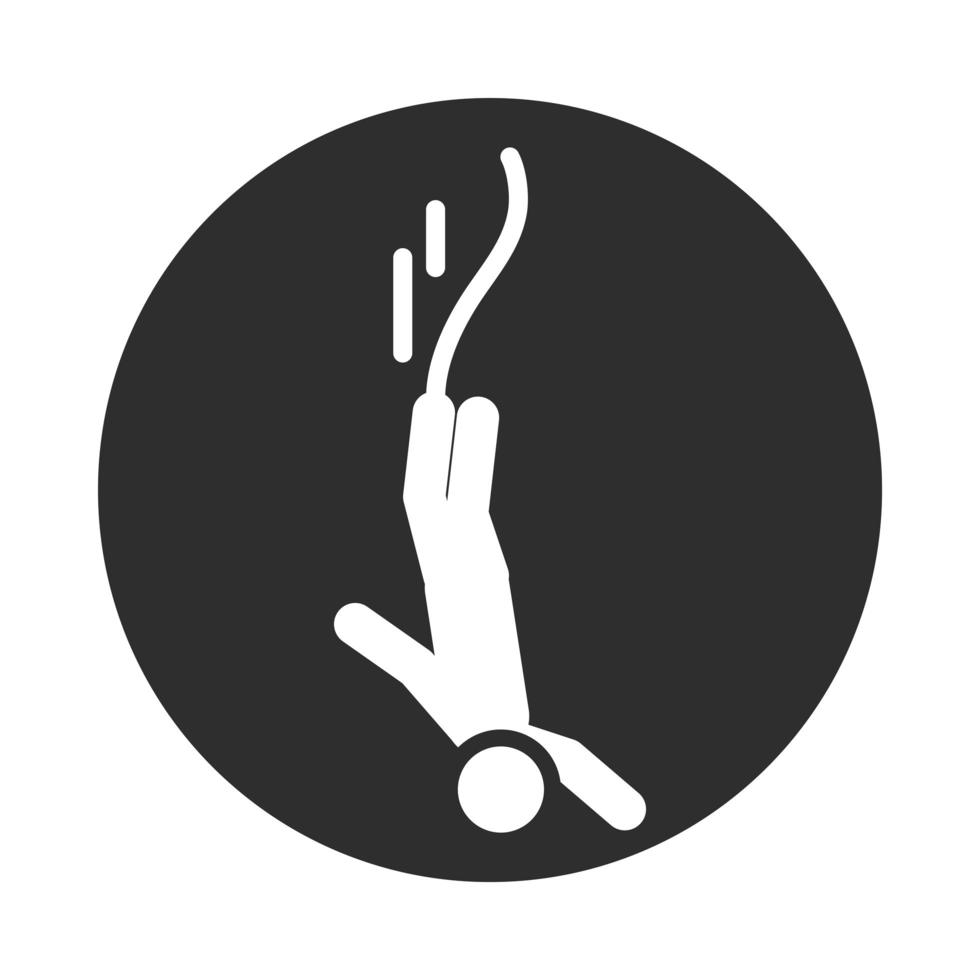 extreme sport freediving active lifestyle block and flat icon vector