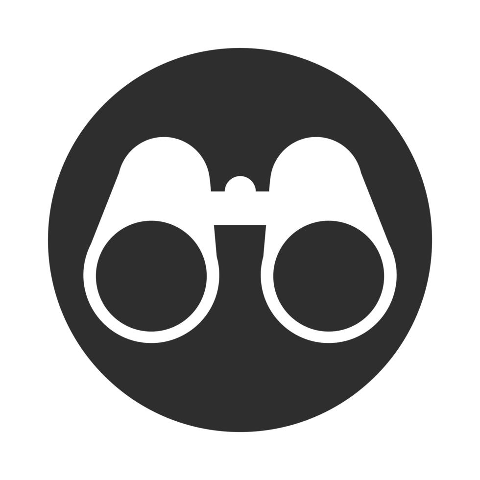 binocular observation look equipment block and flat icon vector