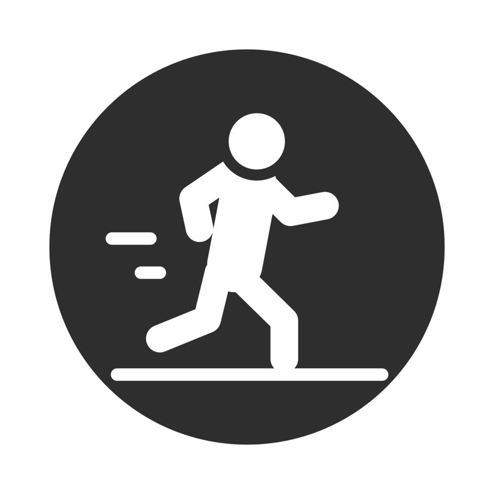 corredor de deportes extremos bloque de estilo de vida activo e icono plano vector