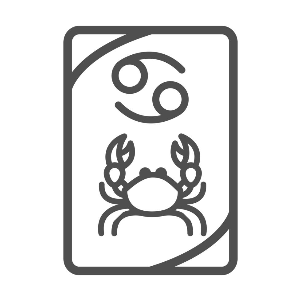 zodiac cancer esoteric tarot prediction card line style icon vector