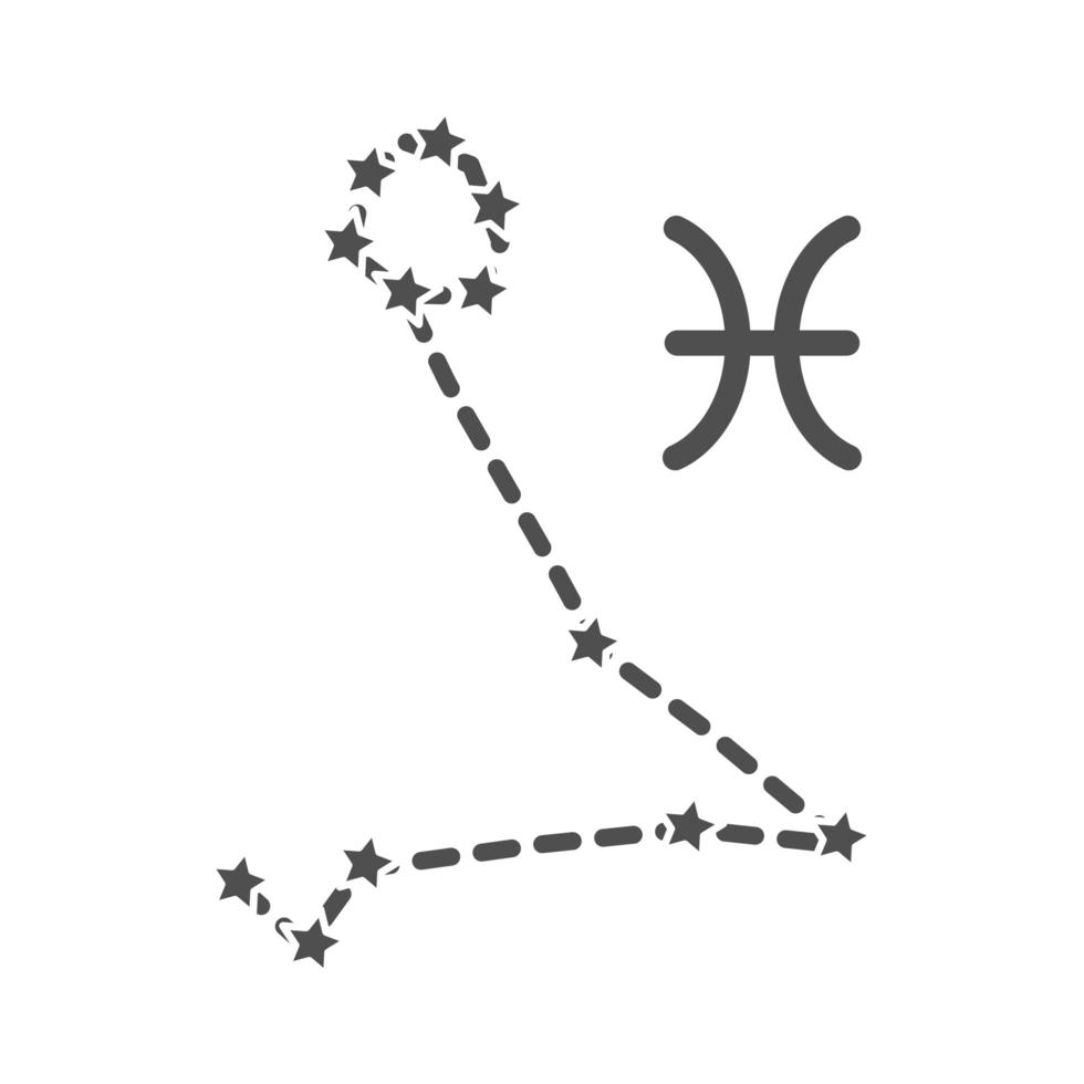 zodiac pisces constellation astrological line style icon vector
