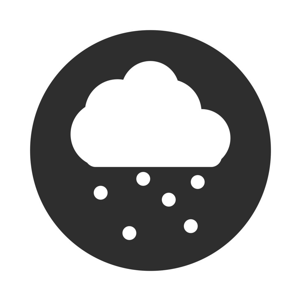 nube cae lluvia clima bloque e icono plano vector