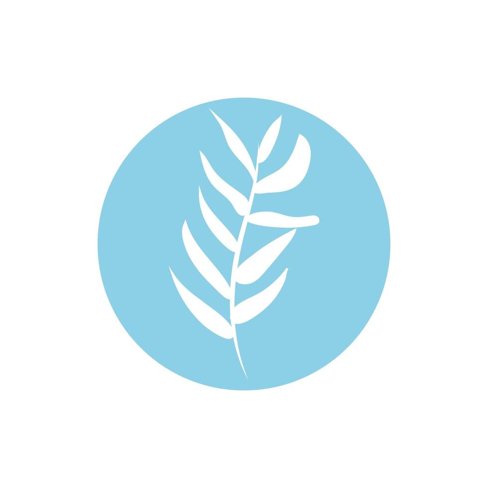 branch with leaves block and line style vector