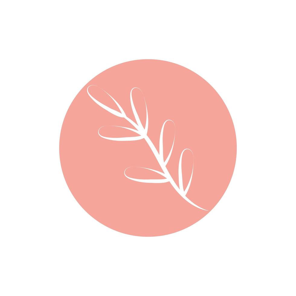 branch with leaves block and line style vector