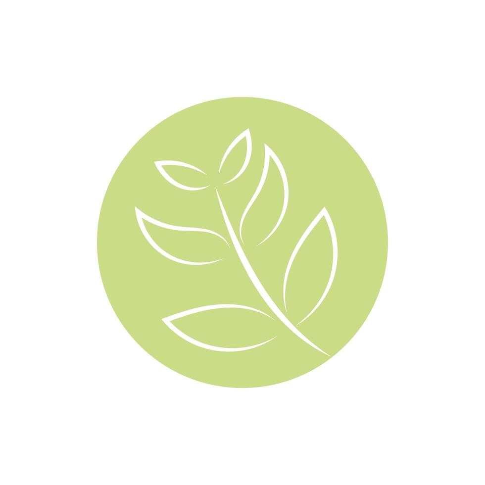branch with leaves block and line style vector