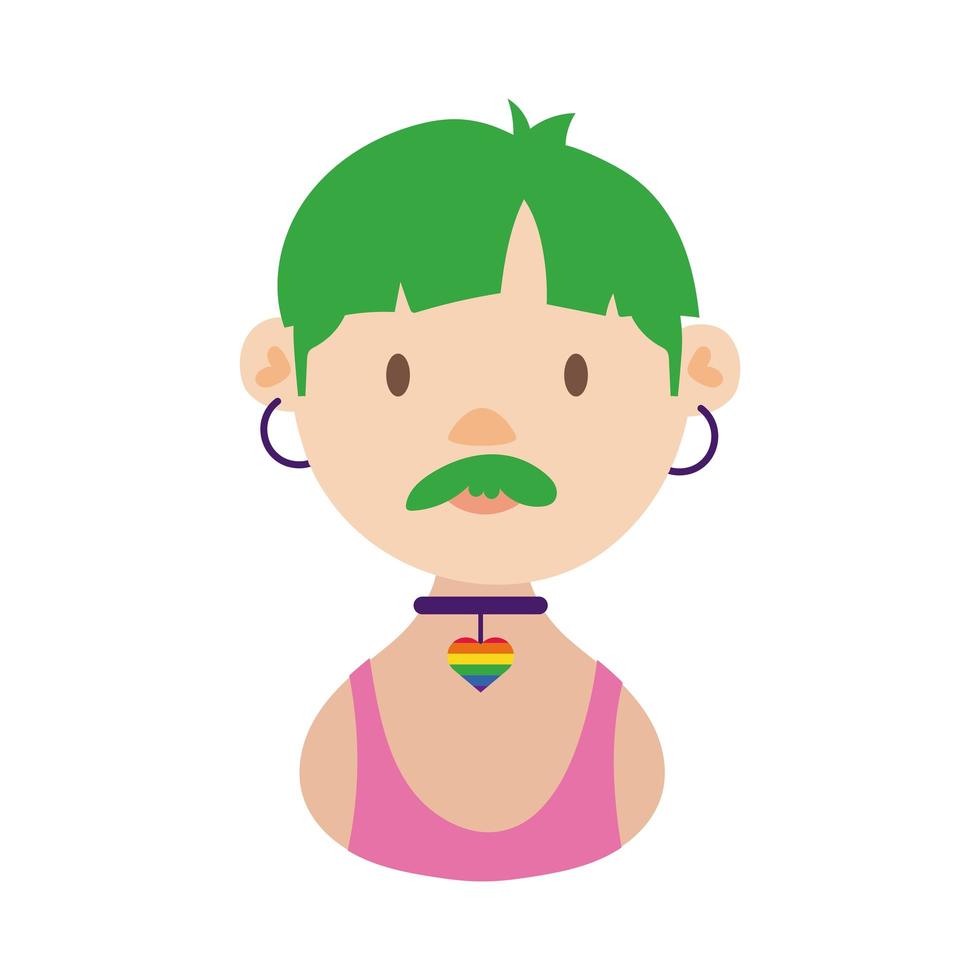 orgullo icono de personaje lgbtq vector