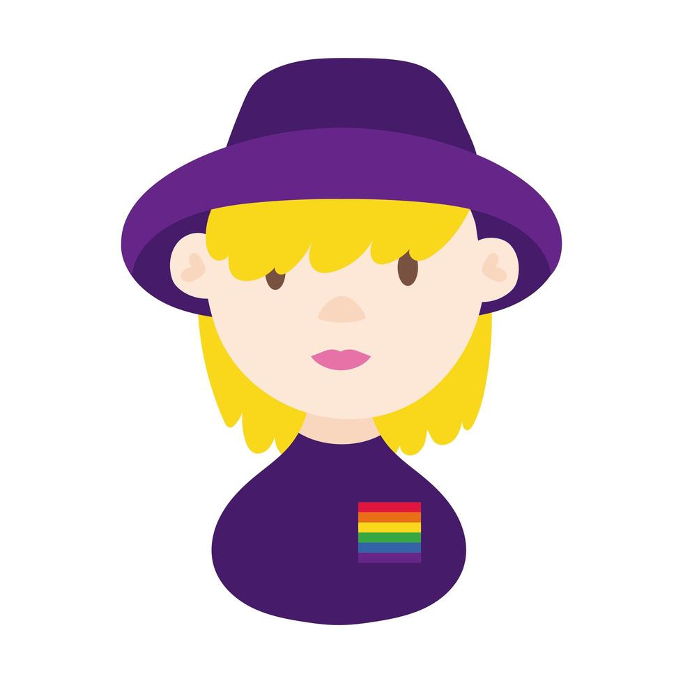 orgullo icono de personaje lgbtq vector