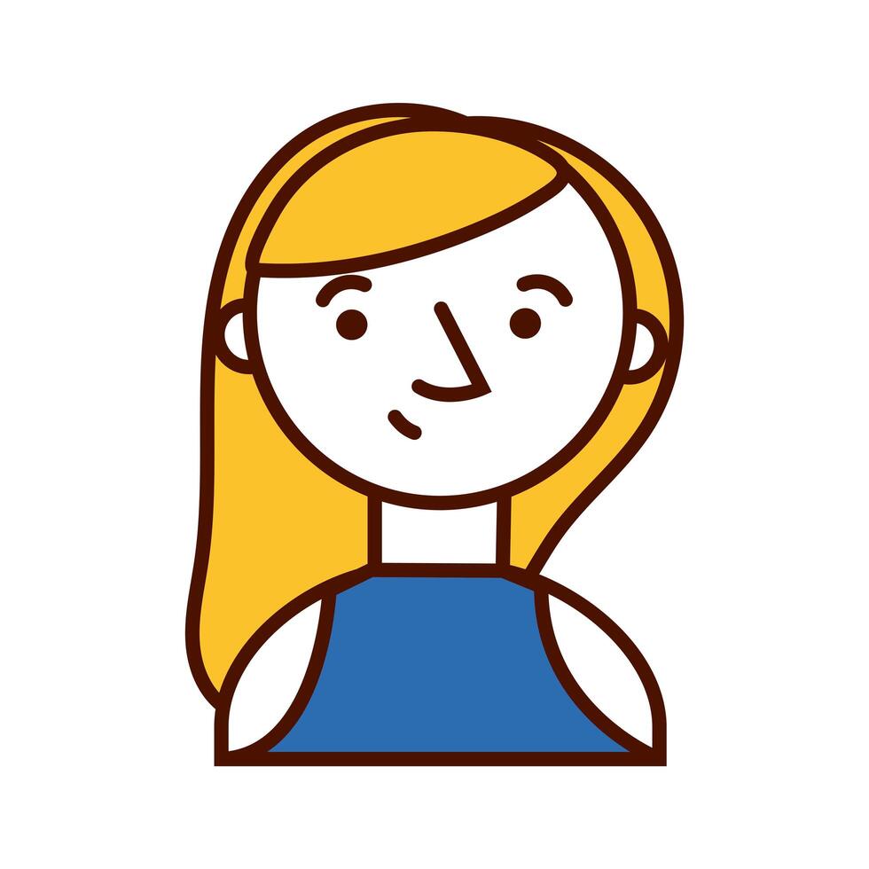 personaje de avatar femenino de mujer rubia vector