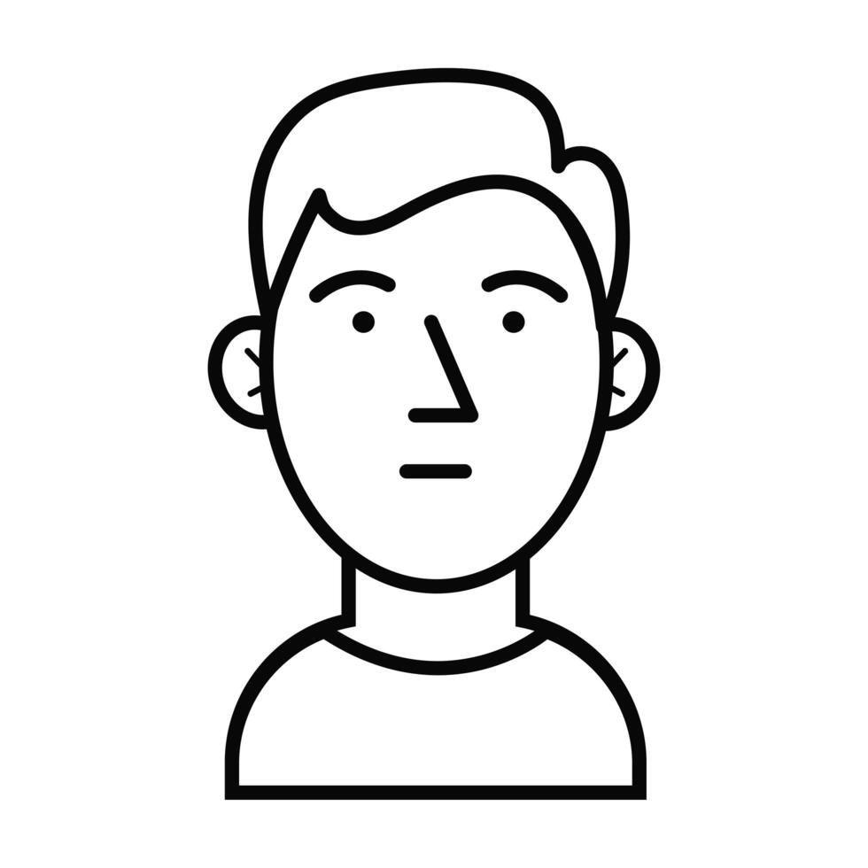 young man avatar character icon vector