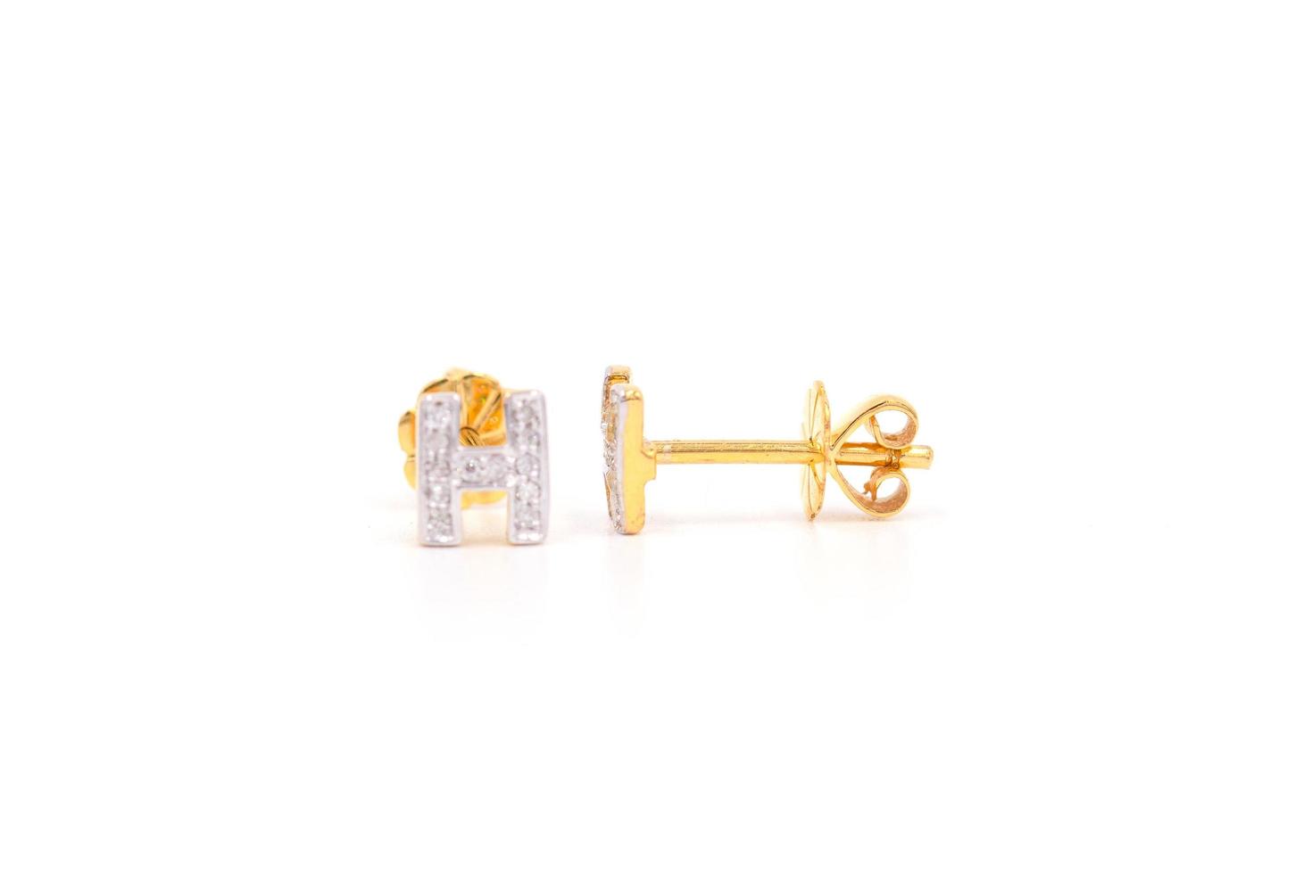 Diamond earring gold photo