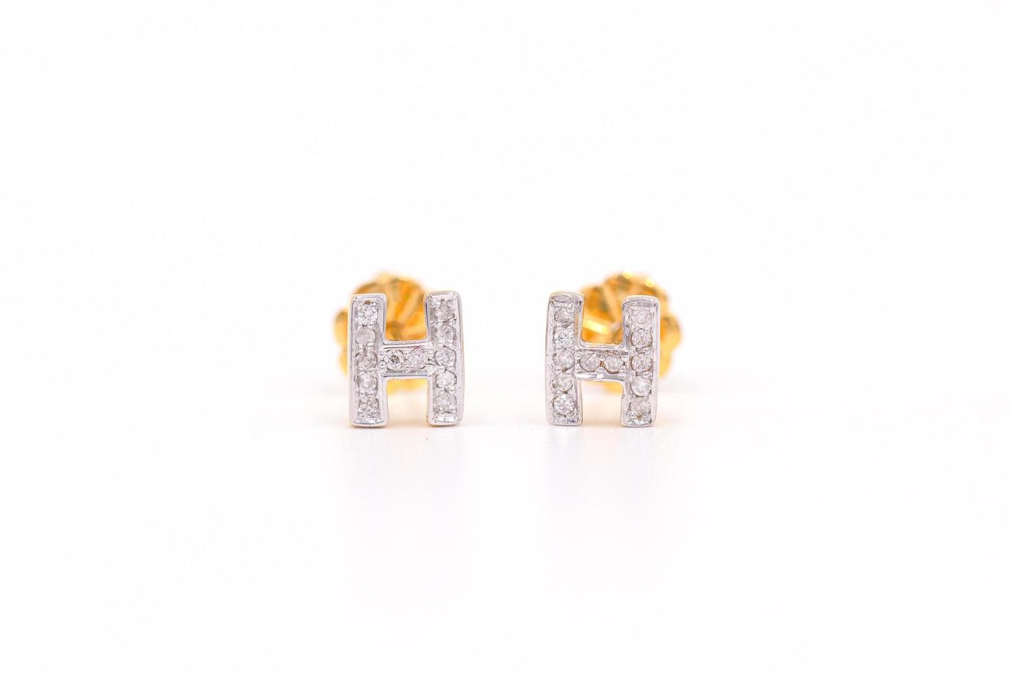 Diamond earring gold photo