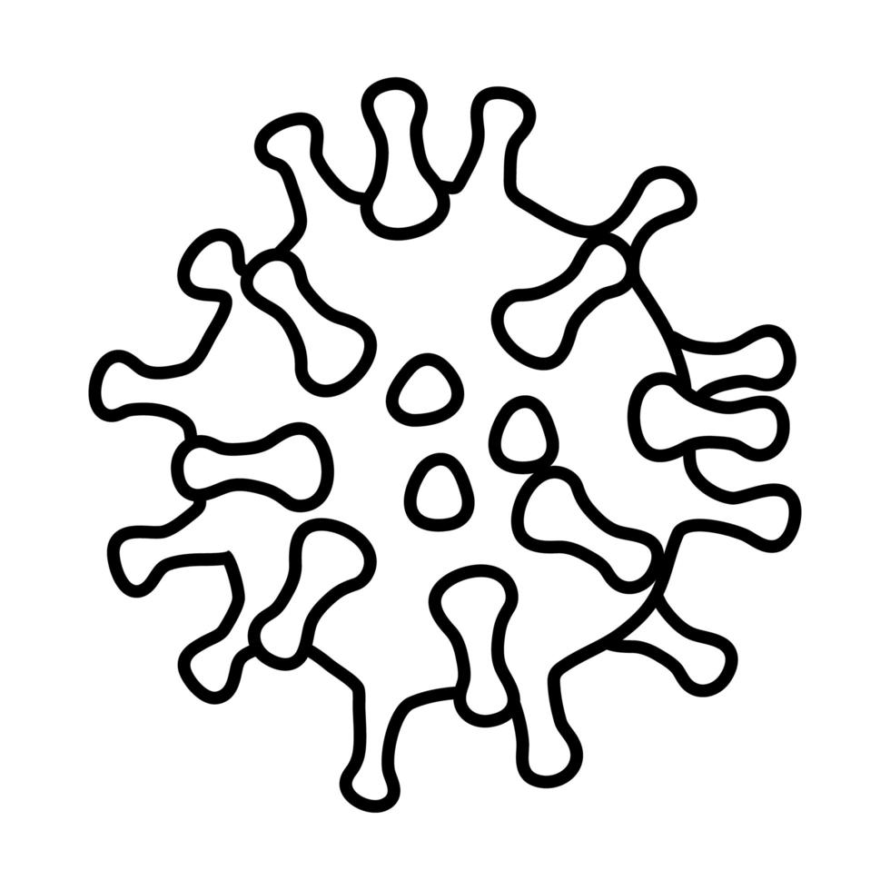 corona virus particle line style icon vector