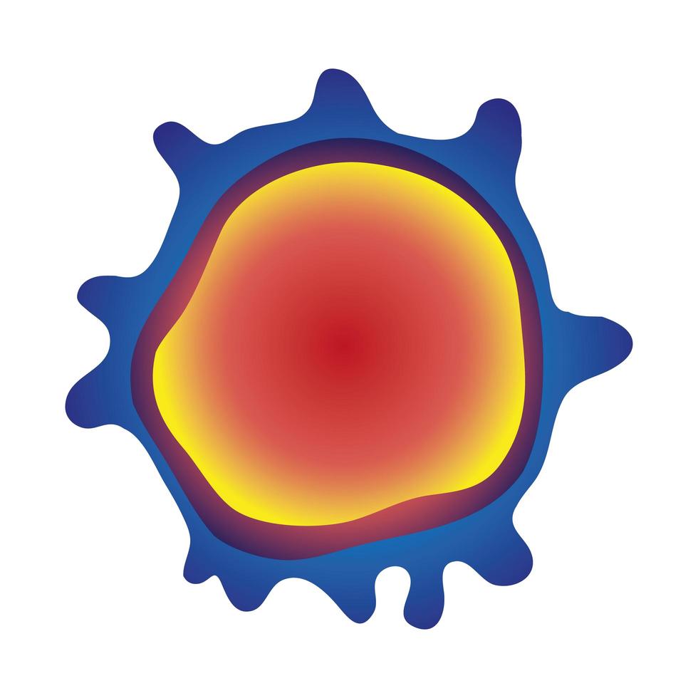 Partícula covid19 con icono aislado de núcleo vector