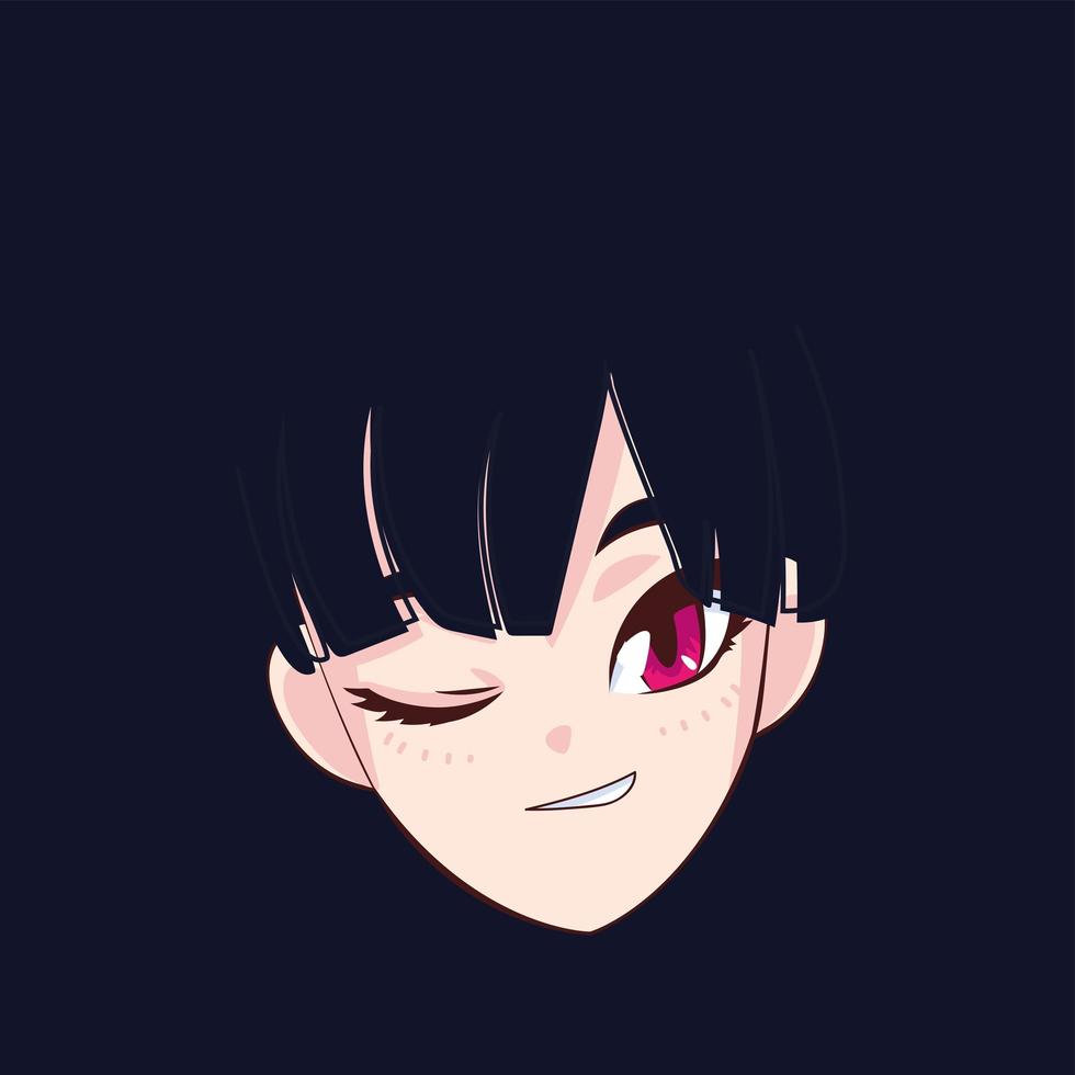 woman with black hair vector