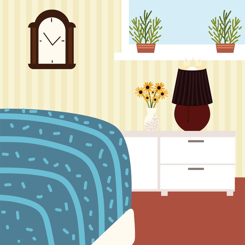 home bedroom drawers vector