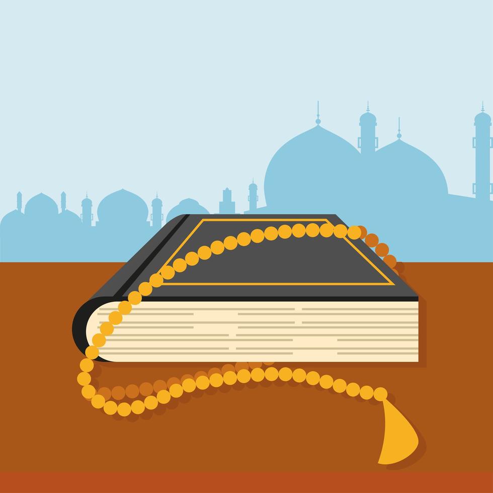 arabic quran rosary vector