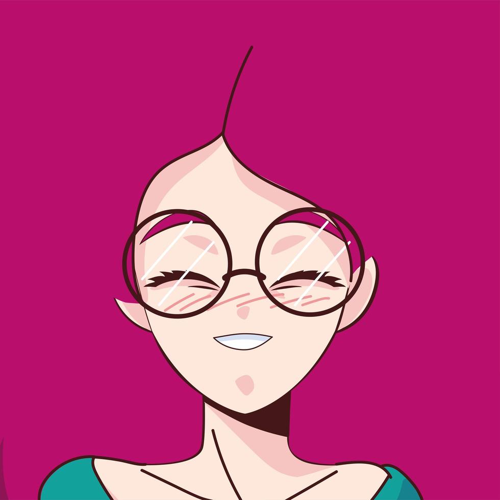woman with pink hair vector