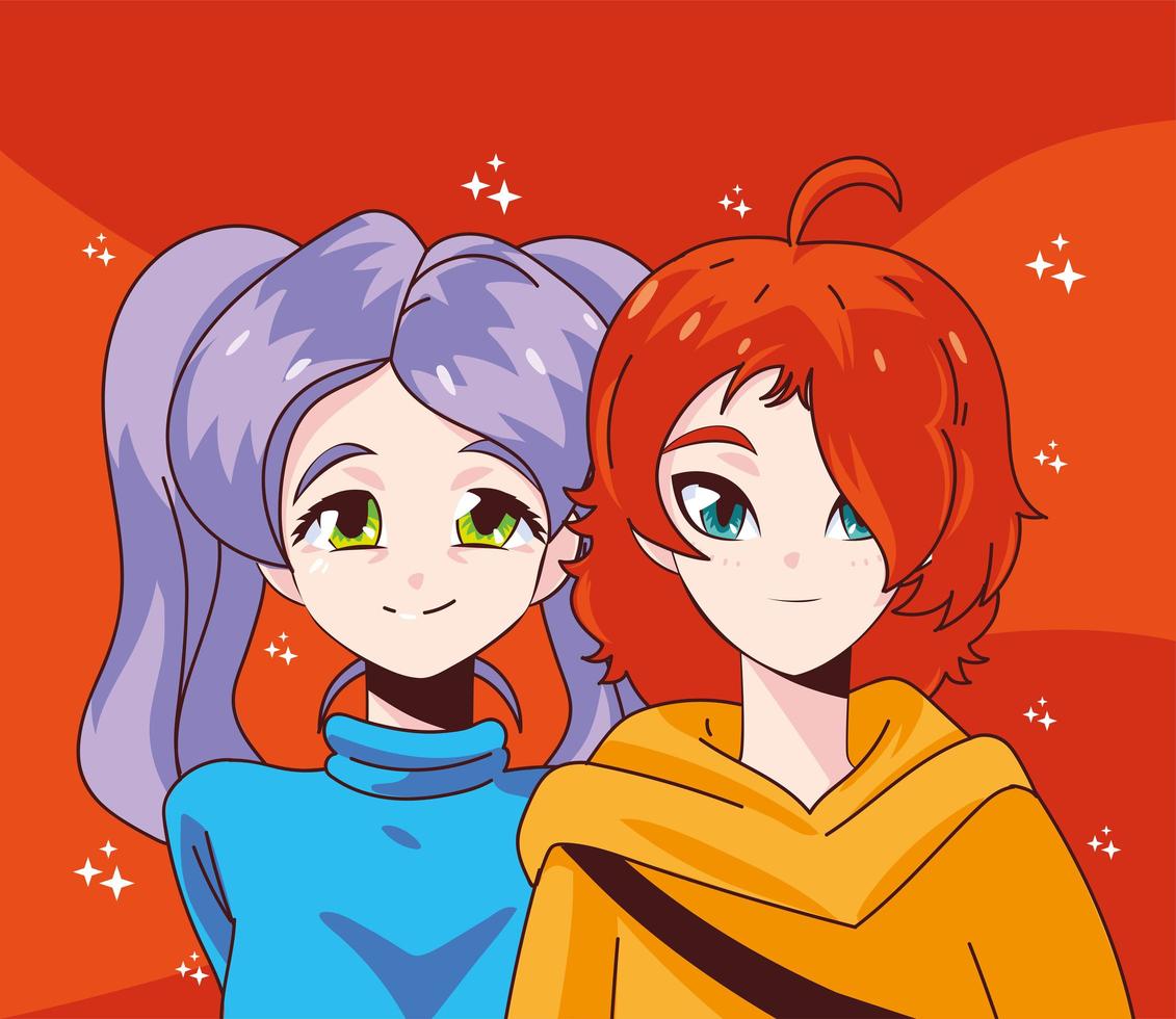 dibujos animados de mujeres anime vector